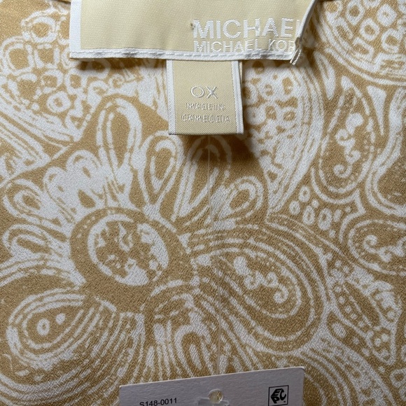 Michael by Michael Kors Paisley Print Ruffled Sleeve Top sz 0X - Picture 3 of 11